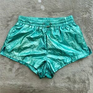 Metallic turquoise shorts!‎
